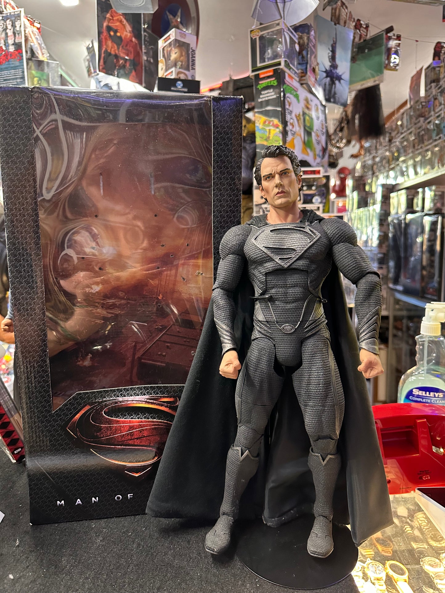 NECA MAN OF STEEL 18" SUPERMAN BLACK SUIT