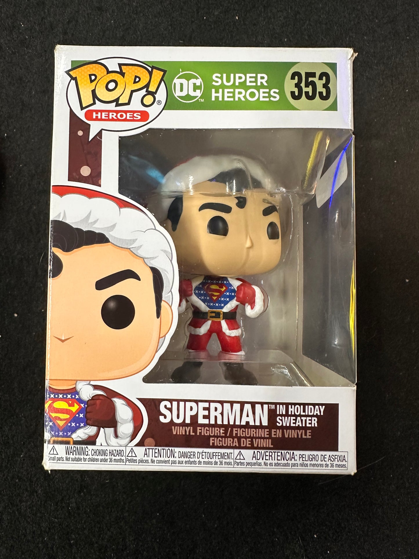 FUNKO POP DC SUPER HEROES SUPERMAN IN HOLIDAY SWEATER #353