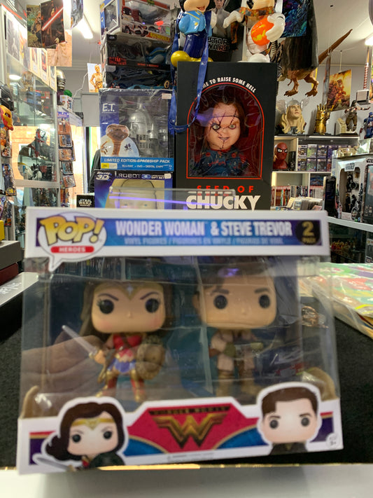 Wonder Woman and Steve Trevor 2 pack pop vinyl