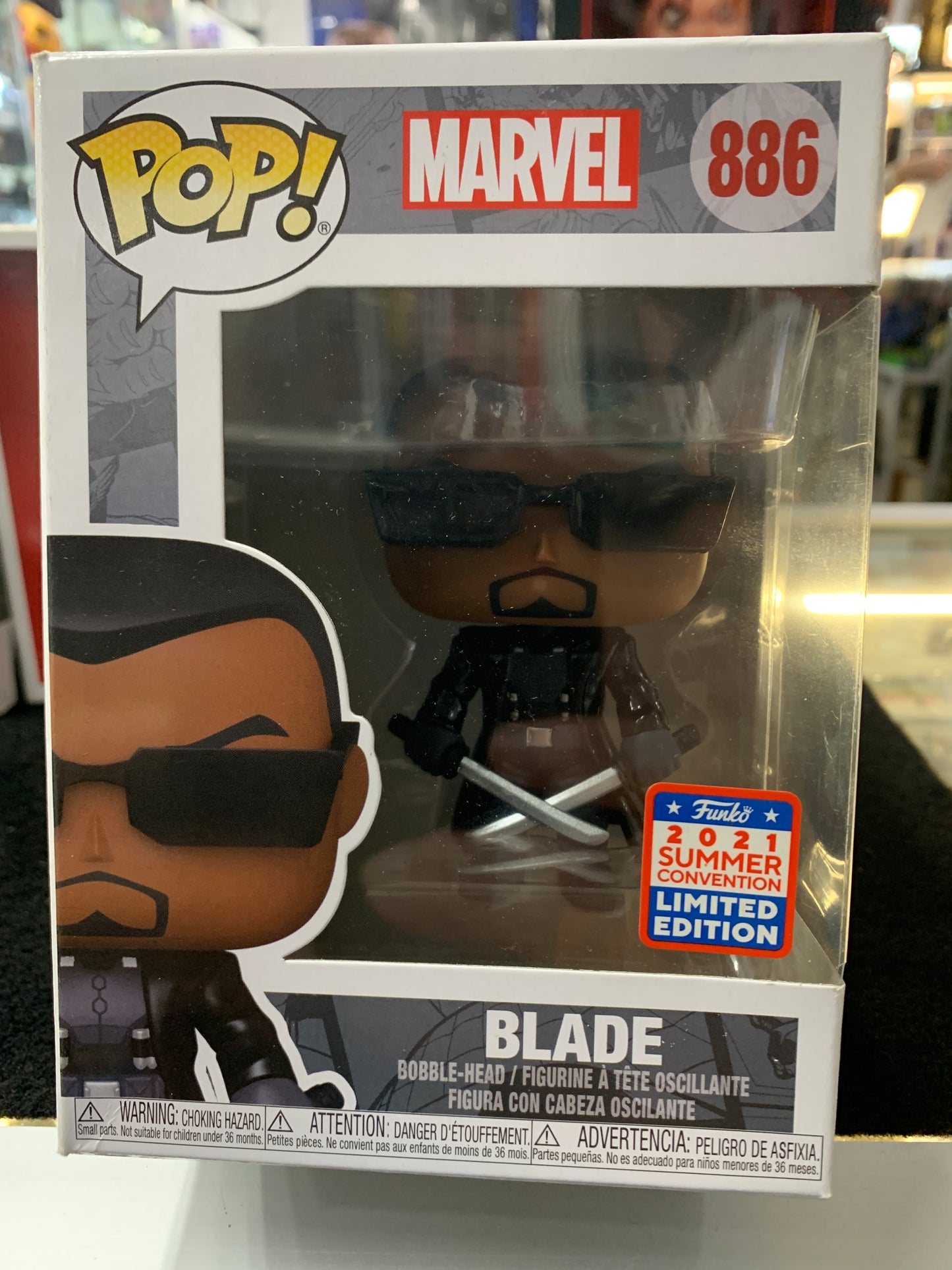 Pop funko marvel 886 blade dent in box