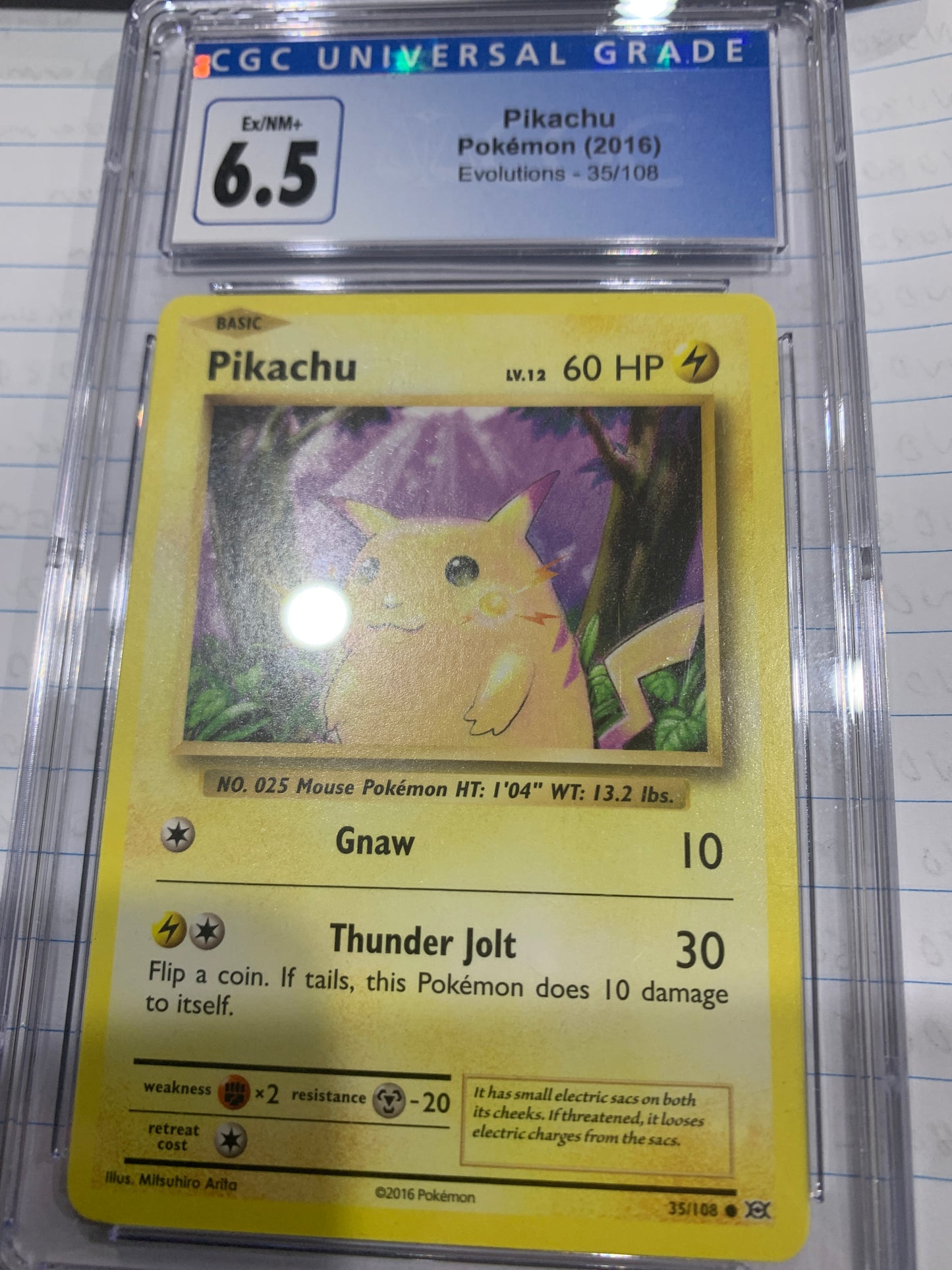 Pokémon Pikachu HP 60 year 2016 ,graded