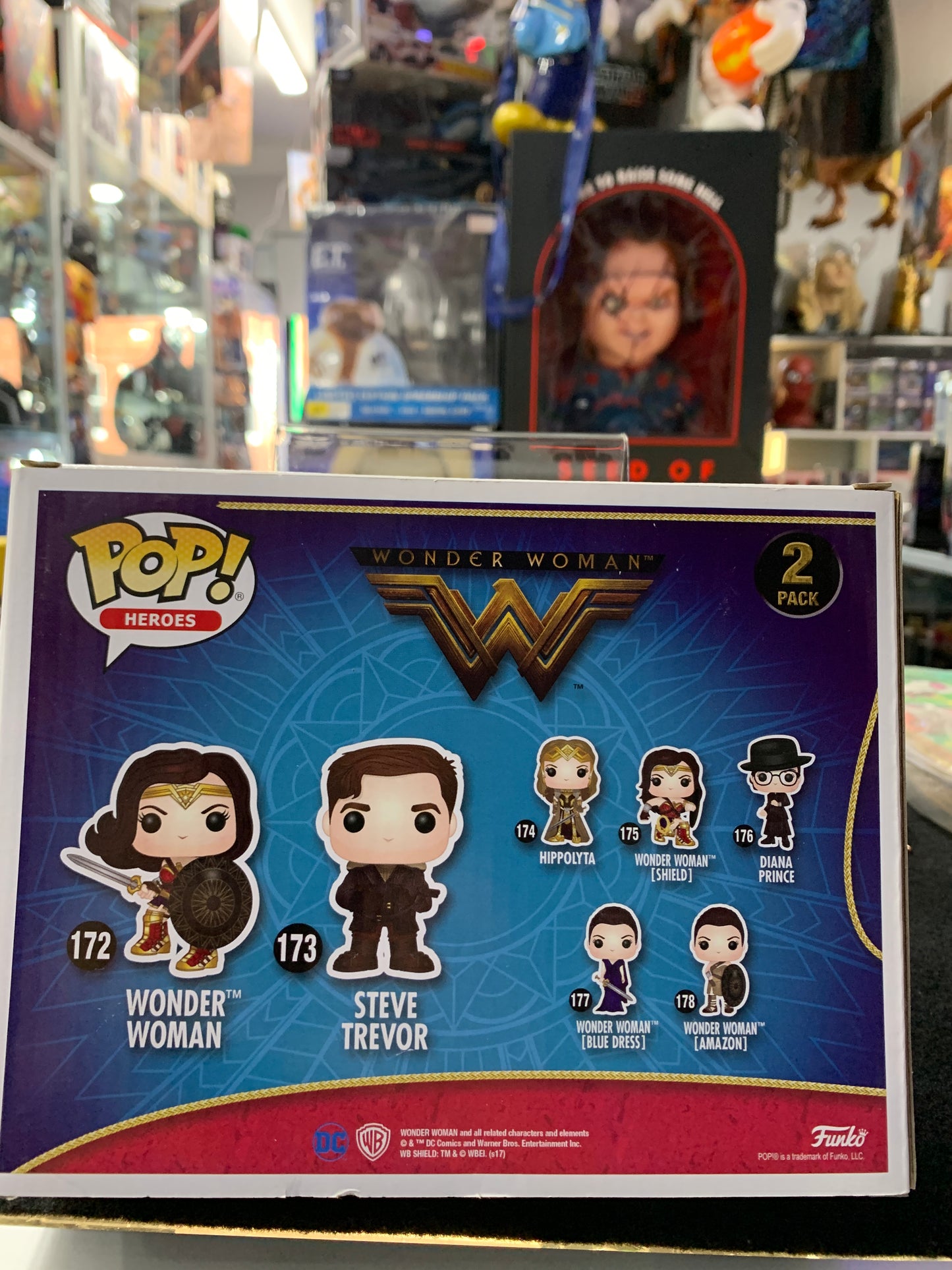 Wonder Woman and Steve Trevor 2 pack pop vinyl