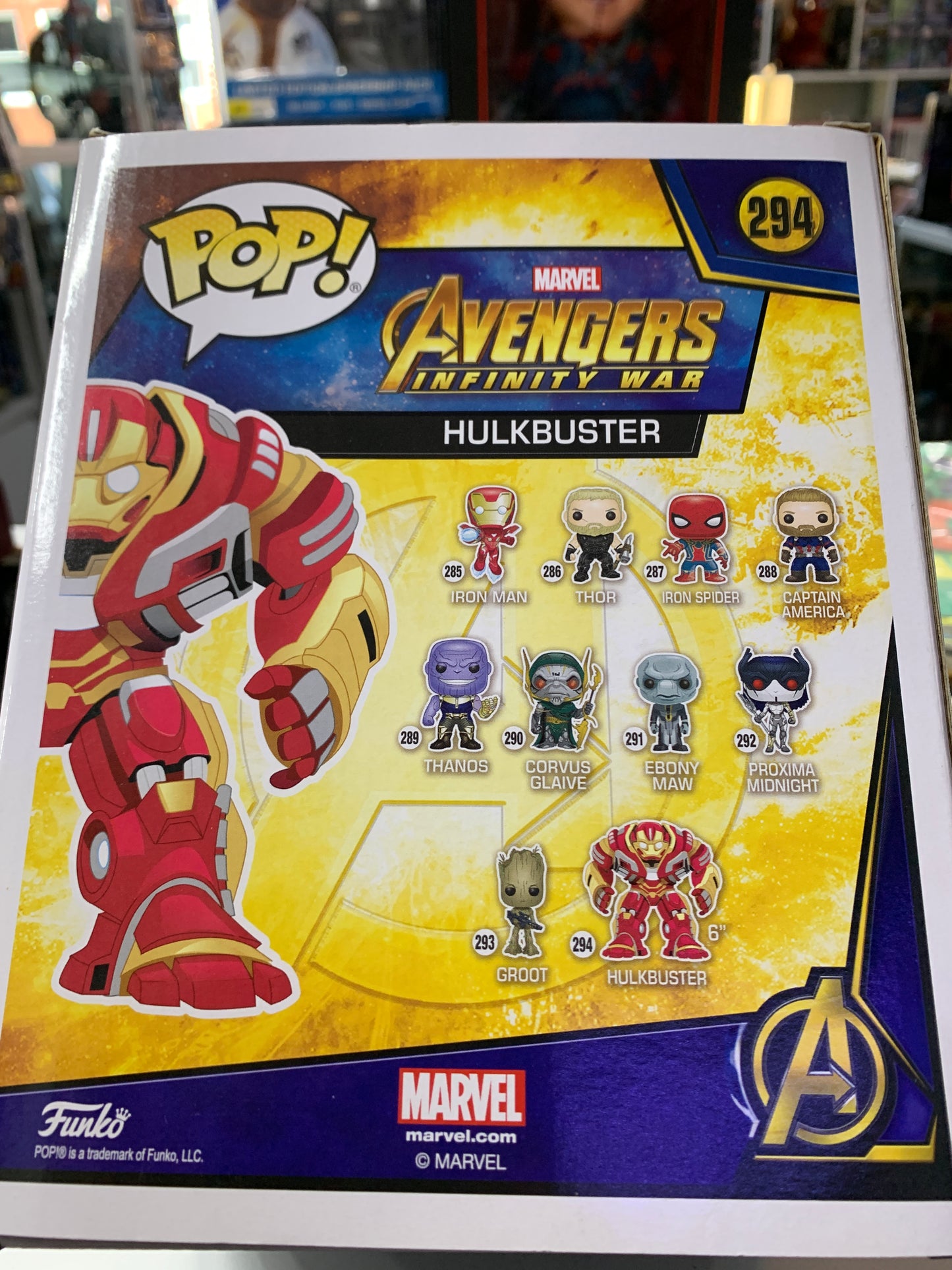 Pop vinyl hulk buster 294 avengers infinity war