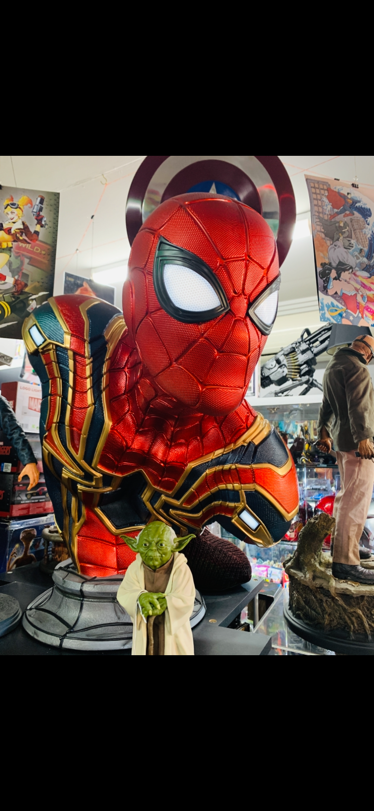 Iron Spider-Man life size bust and lights up absolutely a masterpiece for any collector or movie room