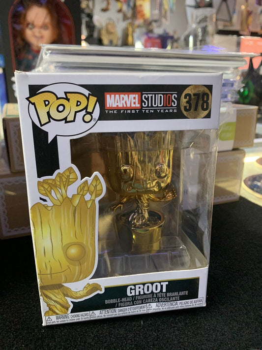 Marvel Funko Pop - Groot (Gold Chrome) - Marvel 10th Anniversary 378 n06576