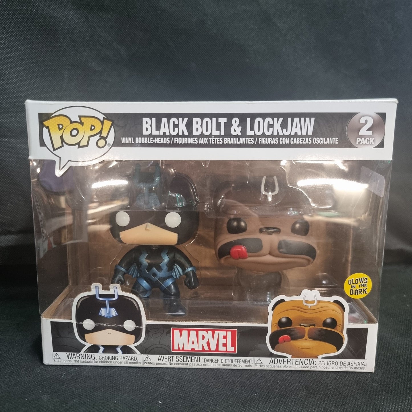 Black Bolt & Lockjaw GITD Pop Vinyl 2-pack 