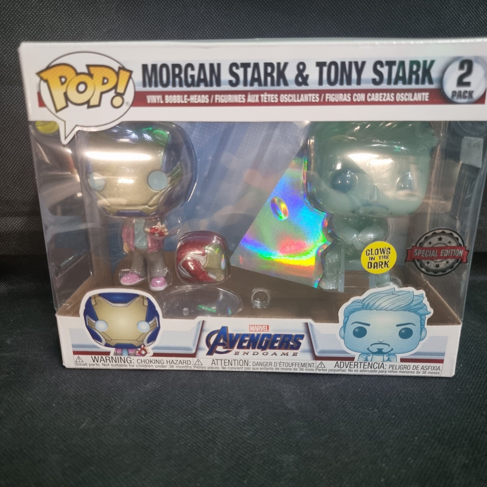 Funko POP! MORGAN STARK + TONY STARK 2 Pack - Avengers Endgame Glow in the Dark