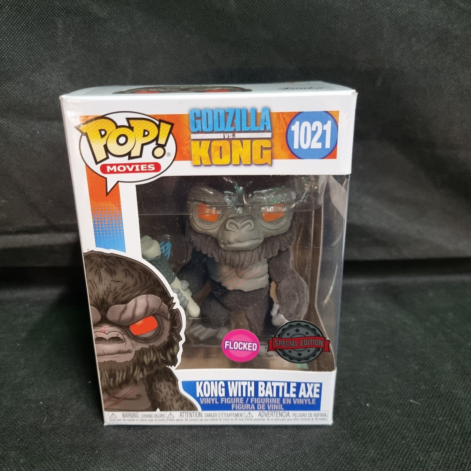 Godzilla vs Kong Flocked Special Edition Funko Pop! Vinyl #1021 King With Axe