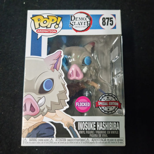 Pop Funko #875 Demon Slayer Inosuke Hashibira Flocked Special Edition