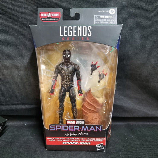 Marvel Legend Spider-man No Way Home Black & Gold Suit Armadillo Build-A-Figure