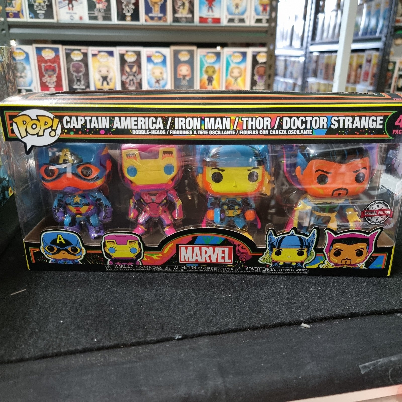 Funko Pop! Marvel Captain America Iron Man Thor Doctor Strange Vinyl Figure 4pk