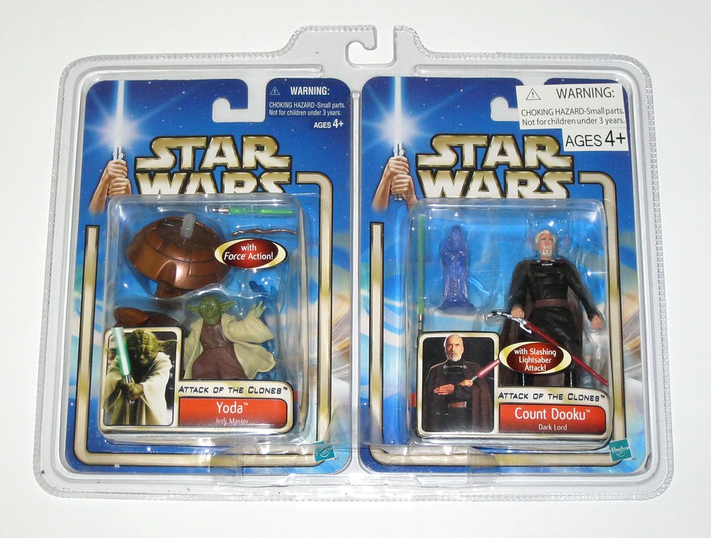 Hasbro Star Wars Attack of The Clones 3.75" Figure Yoda & Count Dooku