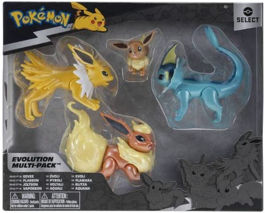 Pokemon - Select Evolution Multipack - Action Figure Series Set (Eevee, Jolteon, Vaporeon & Flareon)