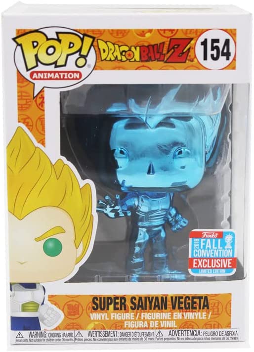 Funko Pop! Dragon Ball Z: Blue Chrome Vegeta Super Saiyan NYCC 2018 Shared Exclusive