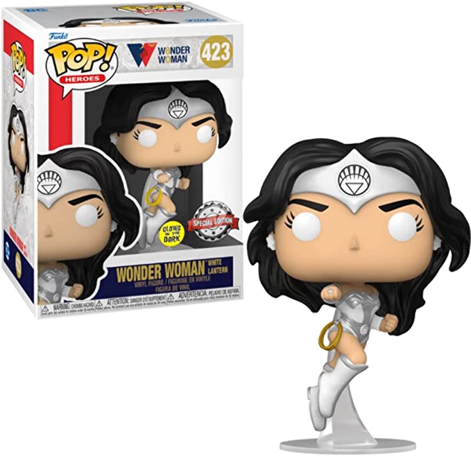 Funko Pop! Wonder Woman 80th Anniversary White Lantern Glow-in-The-Dark Pop! Vinyl Figure - Entertainment Earth Exclusive