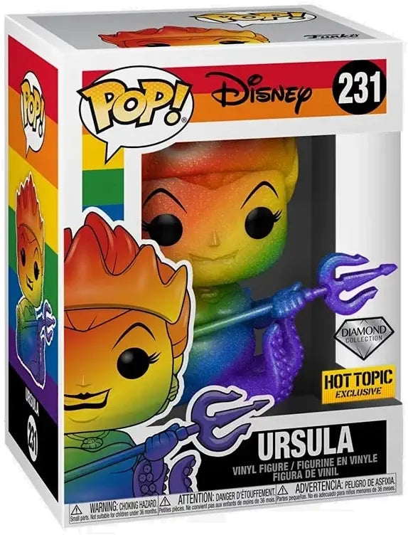 Funko Disney Pride 2021 Diamond Collection Pop! Ursula (Rainbow) Vinyl Figure Hot Topic Exclusive