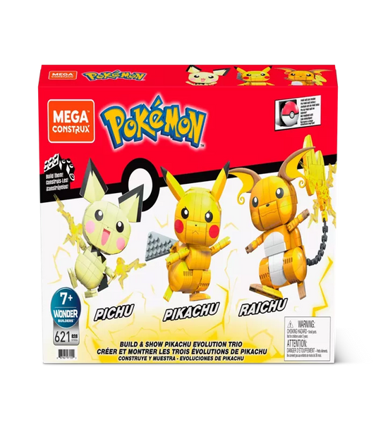 Mega Construx Pokémon Build and Show Pikachu Evolution Trio