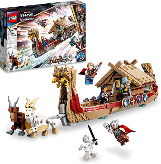 LEGO Marvel The Goat Boat Building Kit; Collectible Thor Construction Toy with 5 Minifigures for Kids Aged 8+ 76208