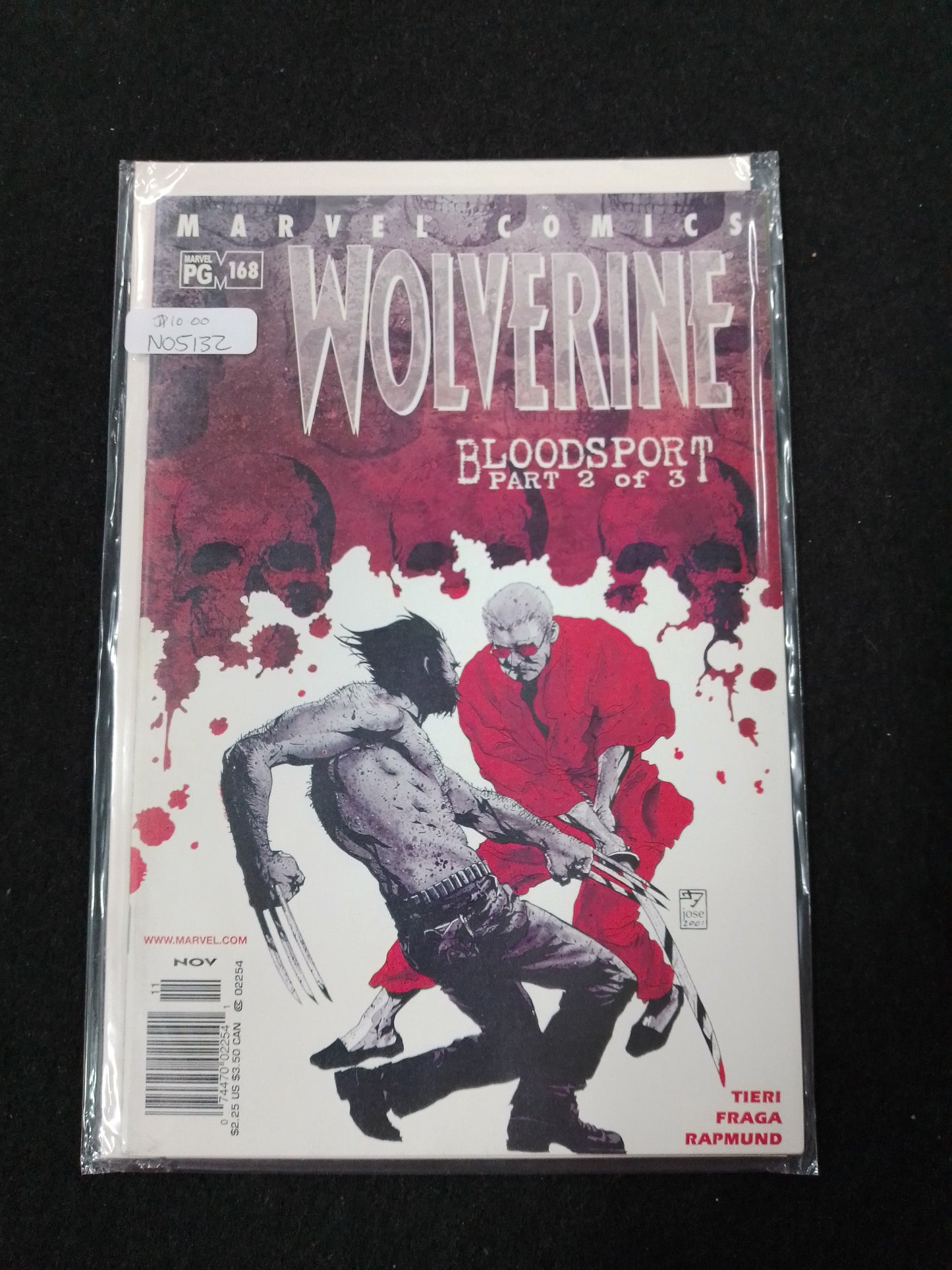 2001 WOLVERINE #168 Newsstand Marvel Comics Bloodsport Part 2 of 3 - N05132