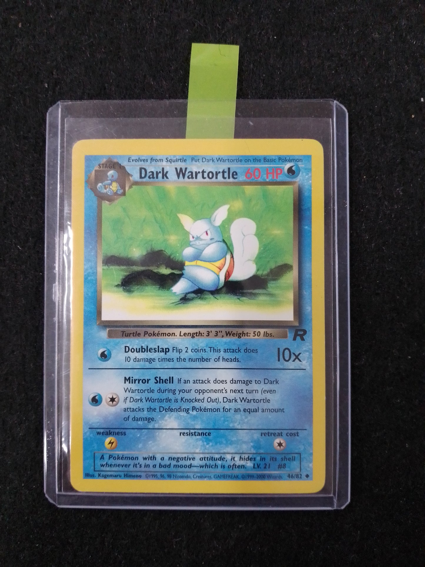 Pokemon Dark Wartortle 60HP 46/82 Trading Card - N05287