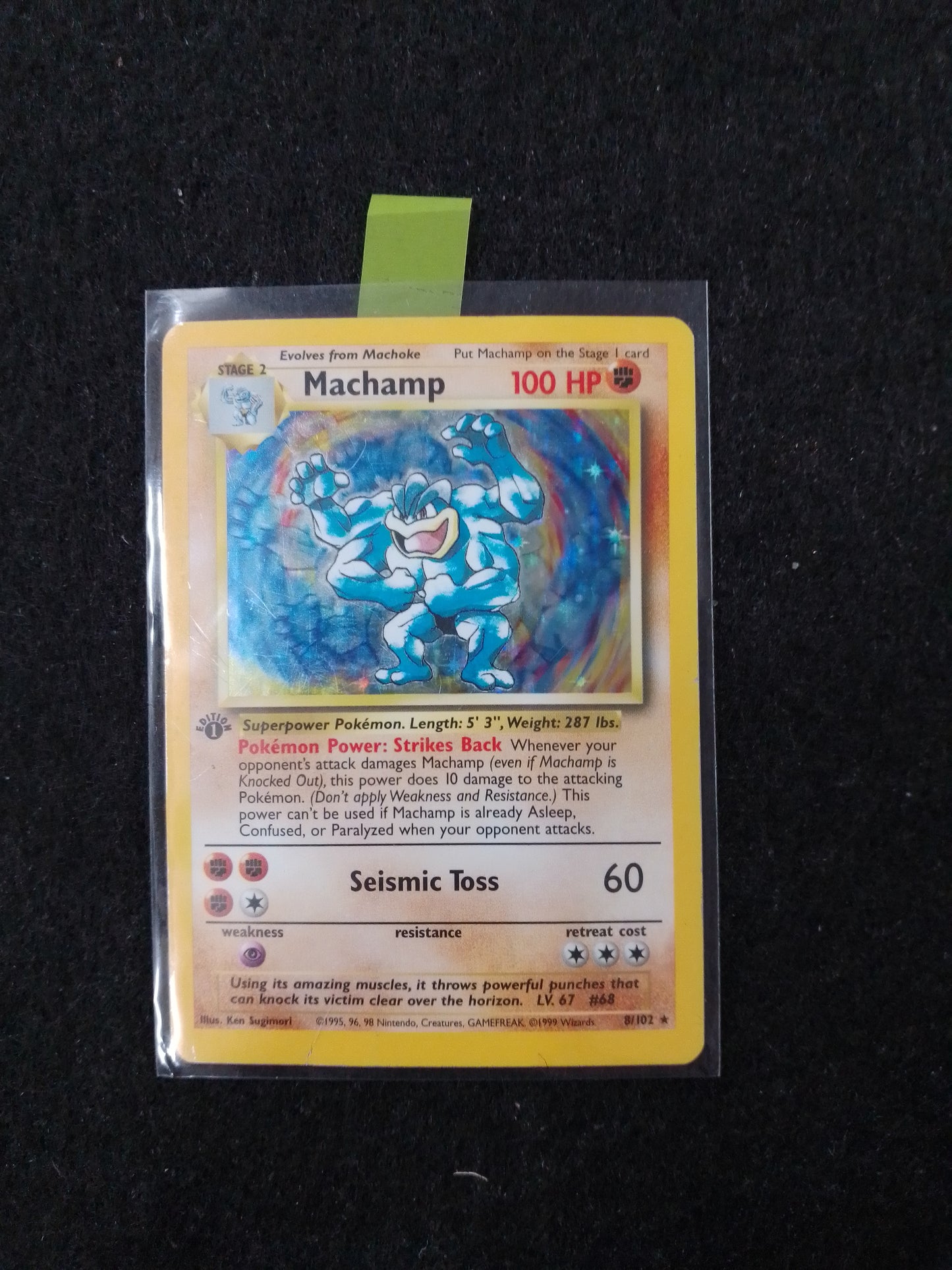 Pokémon TCG Machamp Base Set 8/102 Holo 1st Edition Holo Rare - N05302