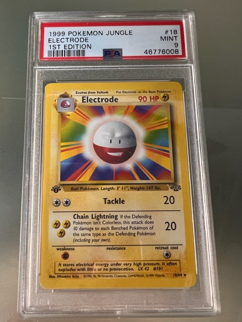 1st Edition Electrode ERROR ART [PL] Rare Jungle Set - 18/64 Pokemon Card [1999]