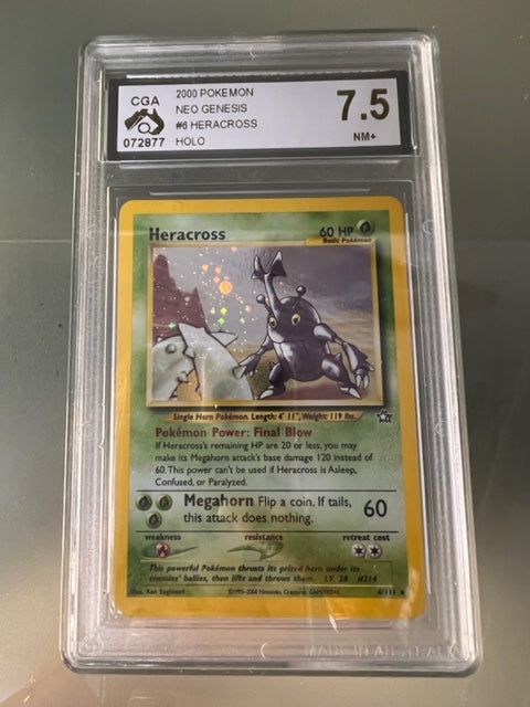 2000 CGA 8 Pokemon Neo Genesis Heracross Holo 6/111 Card NM-MT