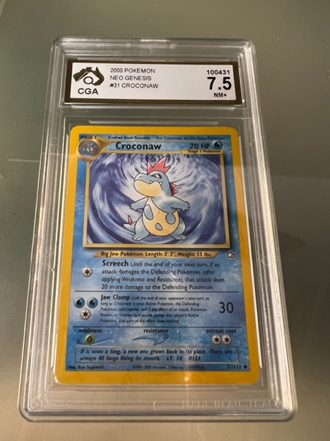 2000 Pokemon Neo Genesis 1st Edition Croconaw 31/111 CGA 7.5 NM+