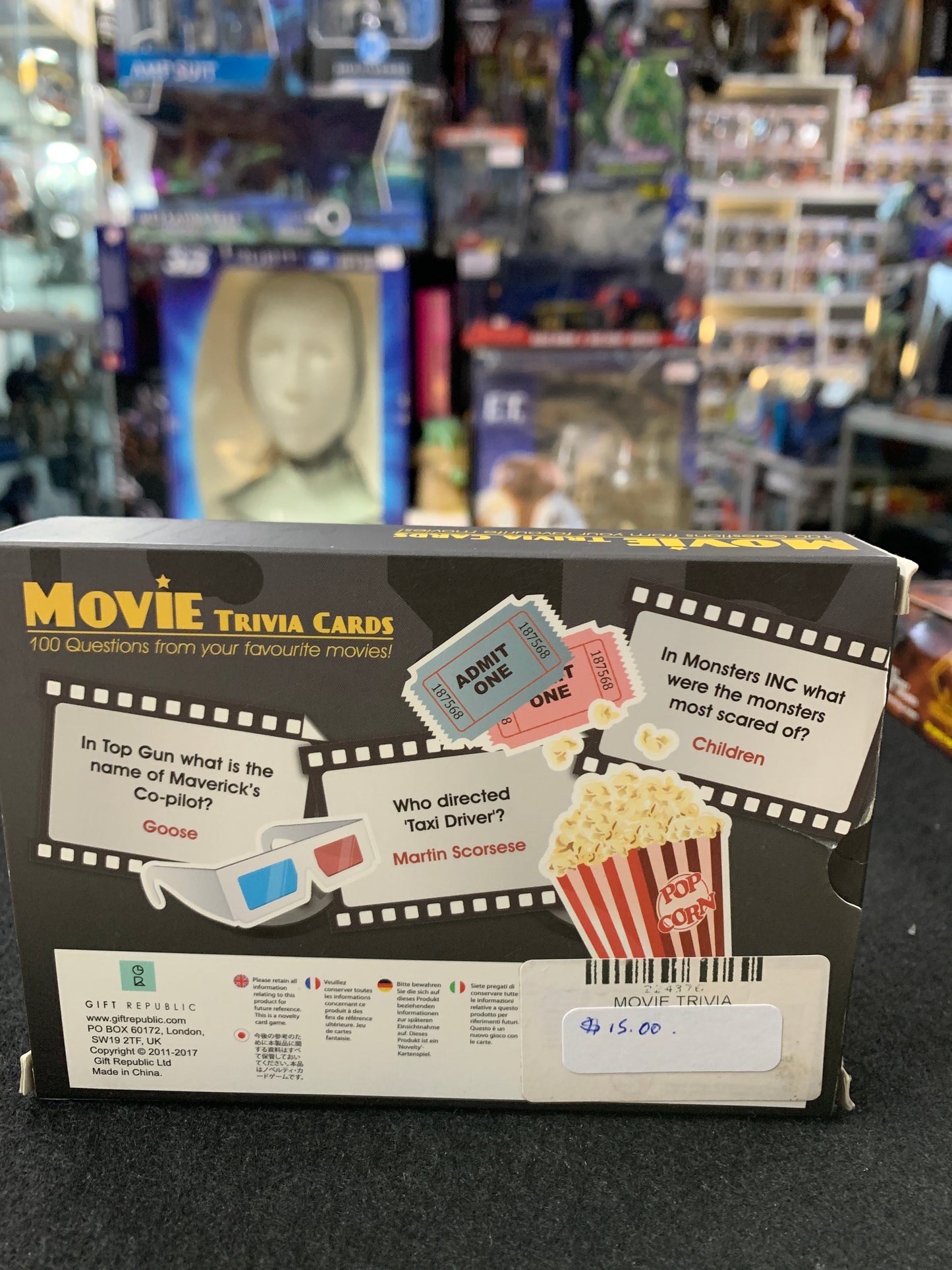 Movie trivia cards test your knowledge