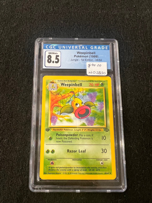 1st Edition Weepinbell 48/64 Jungle Set Pokemon Card NM/Mint+ 8.5