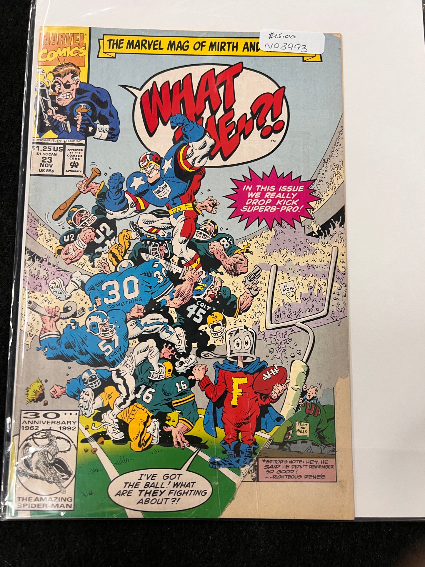 What The?! #23 NFL Issue 1992 Marvel Comics