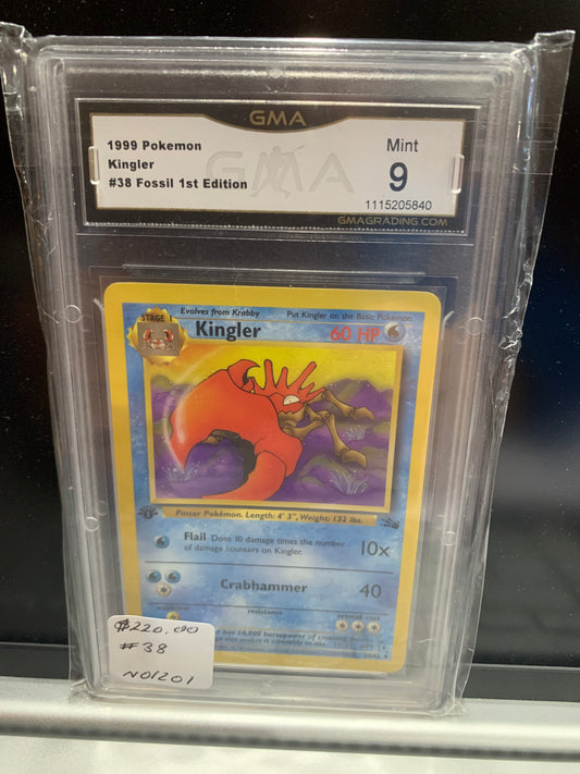 Pokémon 1999 kingler graded card 9