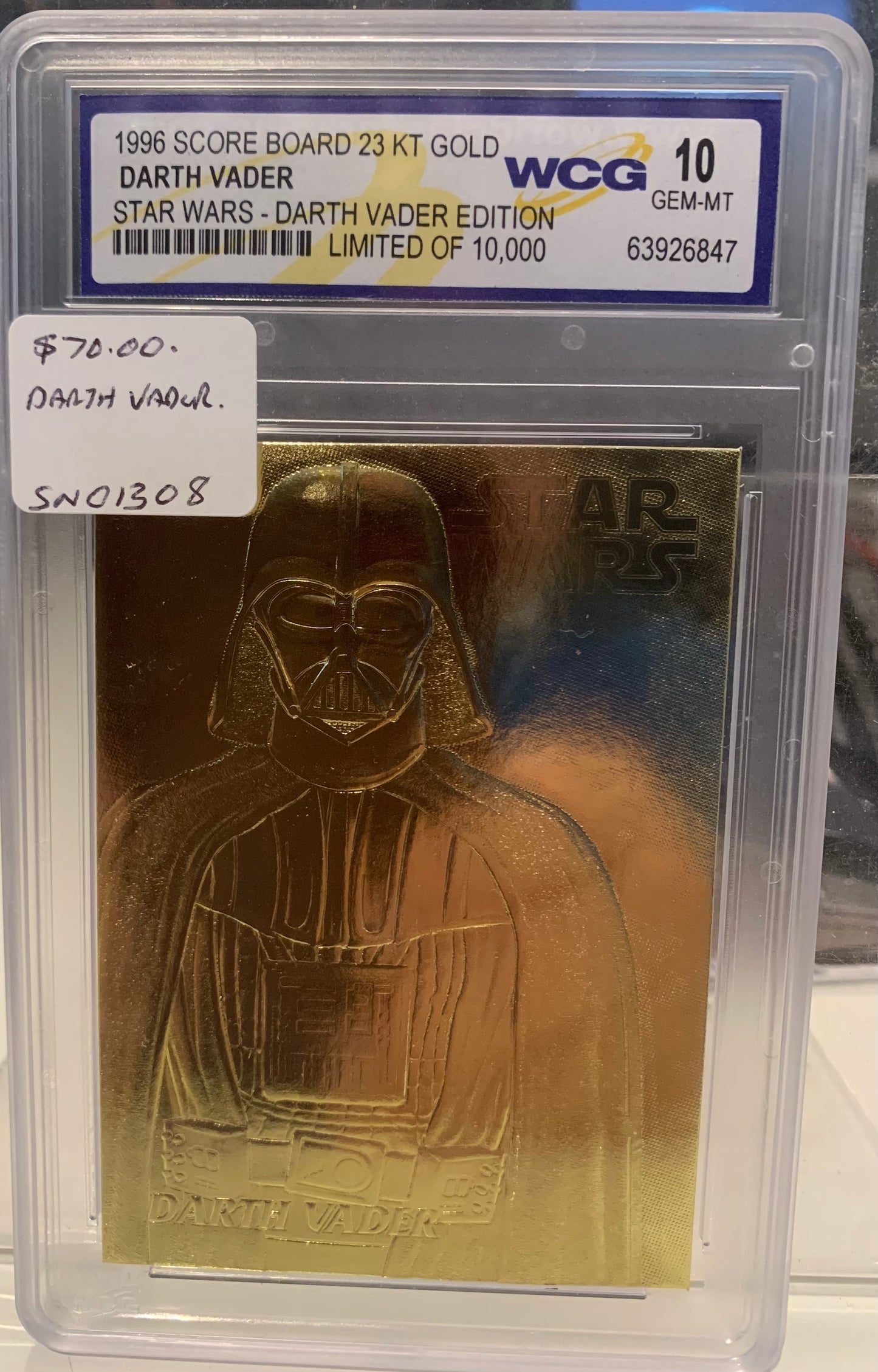 Star Wars Gold card Darth Vader