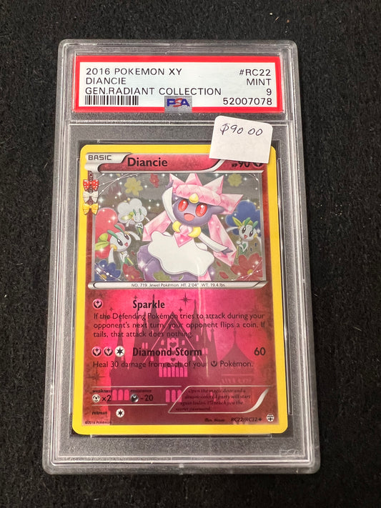 Graded PSA 9 2016 Pokemon XY Diancie Gen. Radiant Collection #RC22