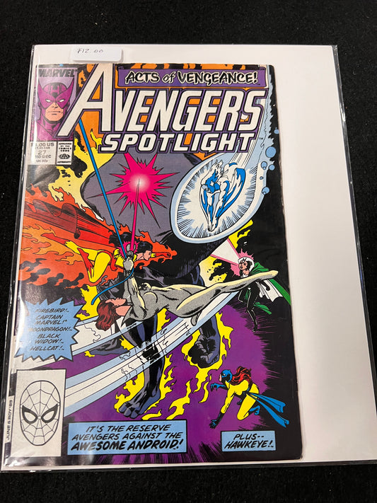 Marvel Comics Avengers Spotlight #27 (1989) (Hawkeye/Acts of Vengeance)