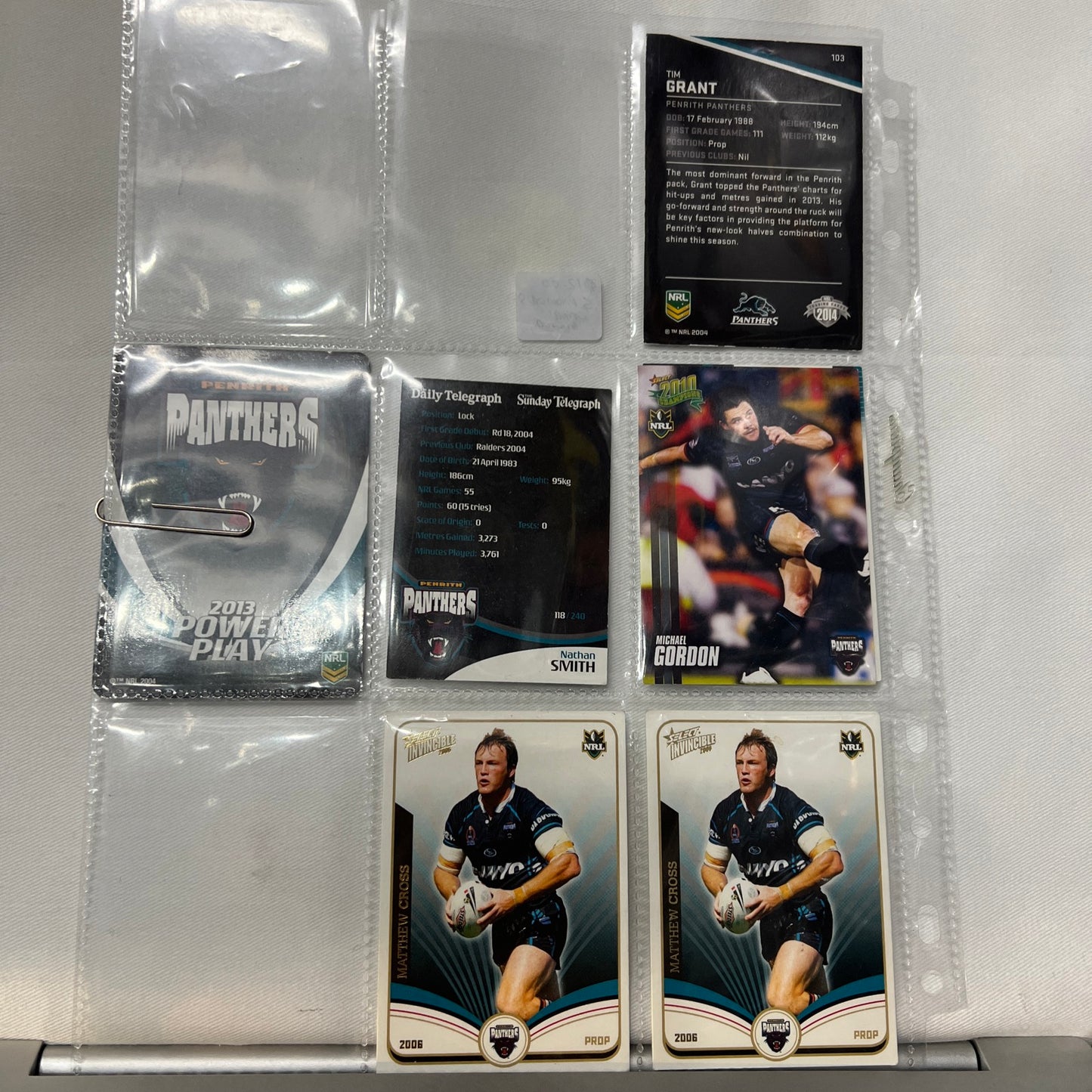 6 x Signed Panthers Nrl Cards