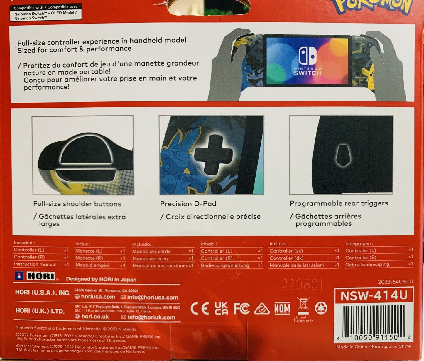 Nintendo Switch Controller Pokémon Spilt Pad Pro