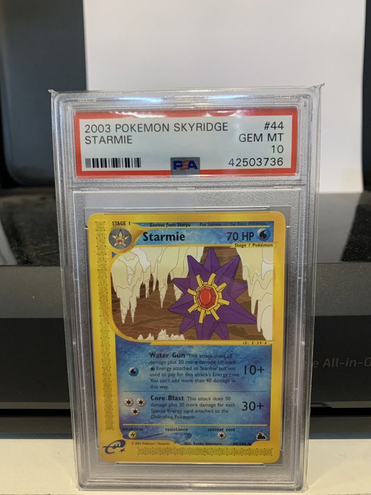 Pokemon psa graded card 10 starmie , Water Gun Core Blast 2003 N05076