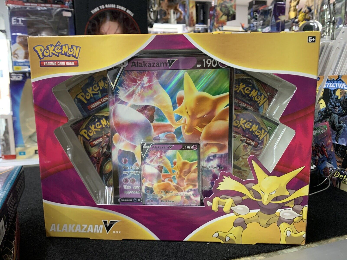 POKEMON TCG Alakazam V Box 4 Booster Packs + Alakazam V Promo Cards N05248