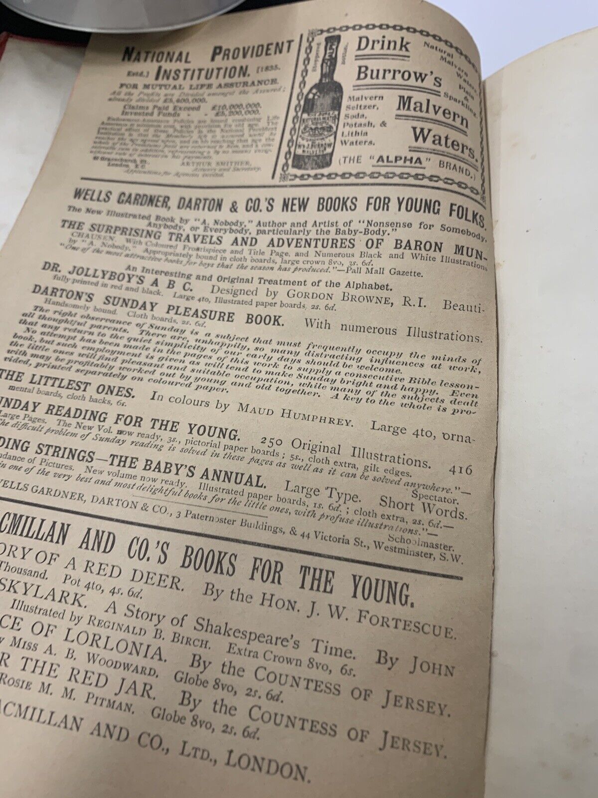 alice through the looking- glass 1898 Very Old Book In Poor Condition N05547