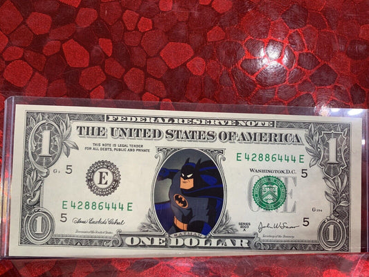 Celebrity money , Batman , One Dollars , Real , In Protective Sleeve N03098