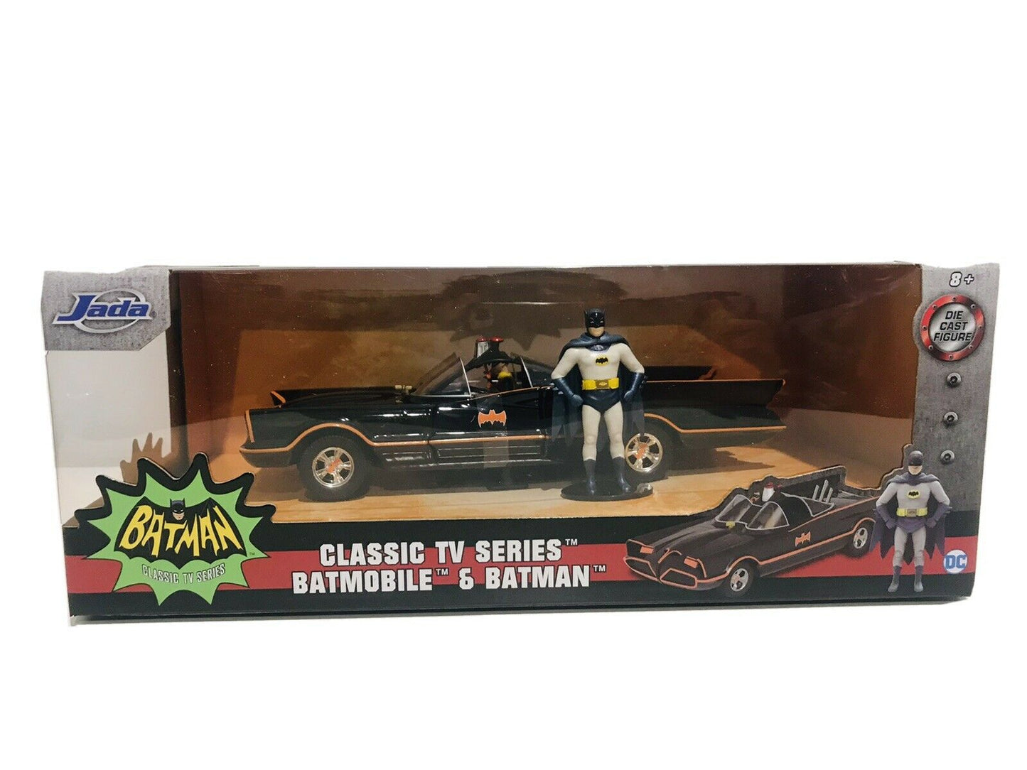 JADA BATMAN CLASSIC 1966 TV SERIES BATMAN & BATMOBILE DIE-CAST 1/24 SCALE NEW