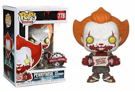 IT - POP FUNKO VINYL FIGURE #778 PENNYWISE W/ SKATEBOARD